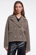 Rino and Pelle Katinka sand graphic knitted jacket at OSO Boutique