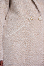 Rino and Pelle Madina beige herringbone long coat at OSO Boutique