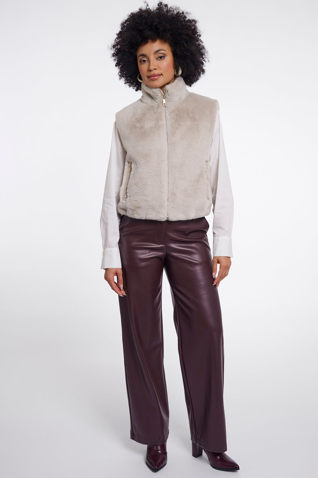 Rino and Pelle Nikki birch faux fur waistcoat at OSO Boutique