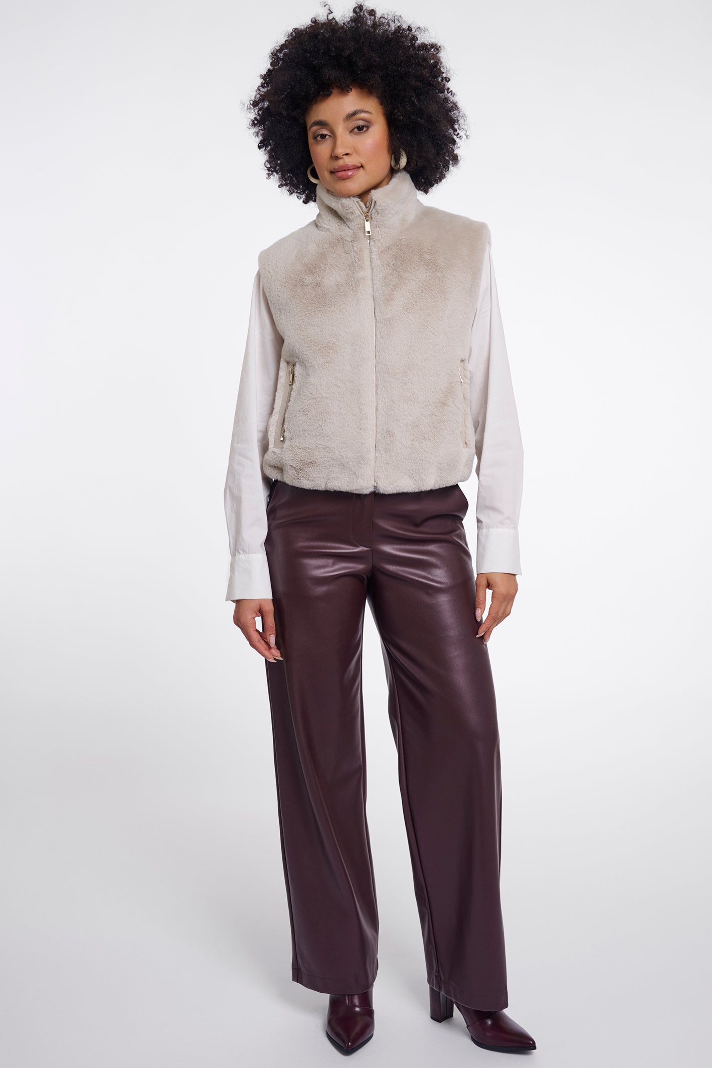 Rino and Pelle Nikki birch faux fur waistcoat at OSO Boutique