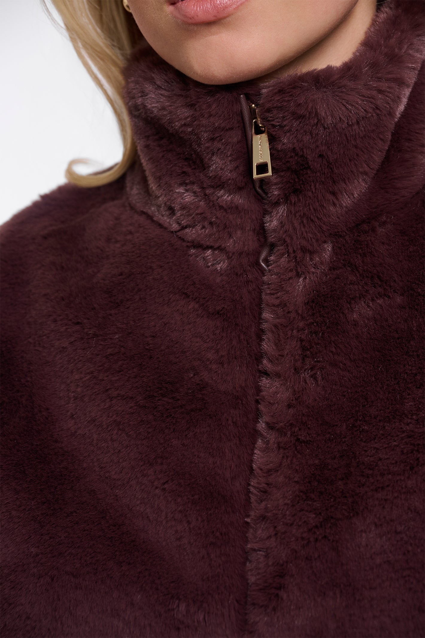 Rino and Pelle Nikki chocolate bean faux fur waistcoat at OSO Boutique