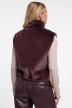Rino and Pelle Nikki chocolate bean faux fur waistcoat at OSO Boutique