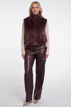Rino and Pelle Nikki chocolate bean faux fur waistcoat at OSO Boutique