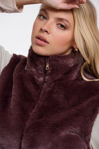 Rino and Pelle Nikki chocolate bean faux fur waistcoat at OSO Boutique