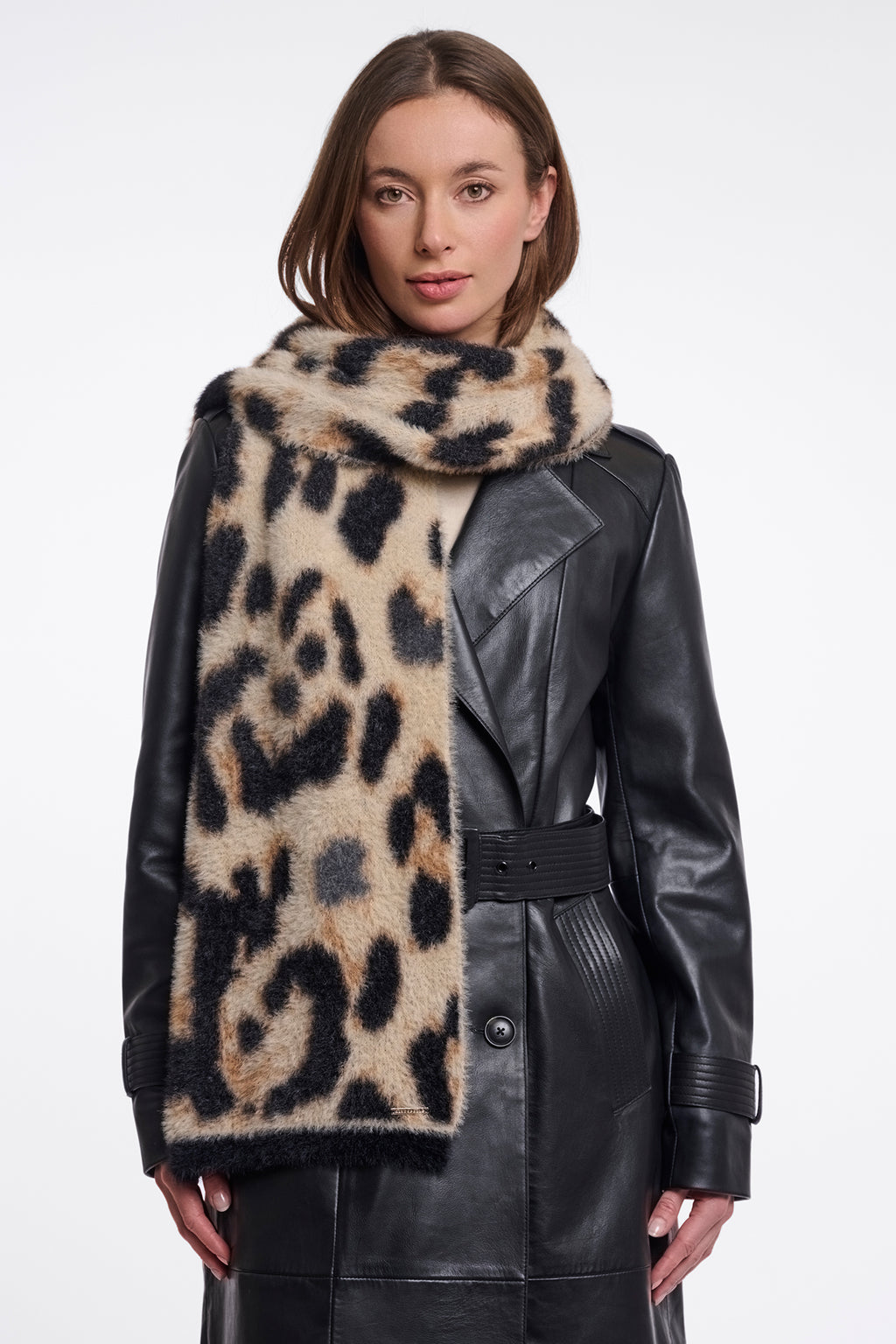Rino and Pelle Tuli big leopard print scarf at OSO Boutique