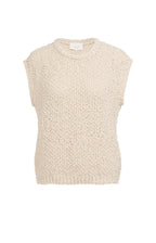 Yaya01-000586-605 Sleeveless Sweater with open knit texture
