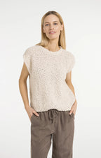 Yaya01-000586-605 Sleeveless Sweater with open knit texture