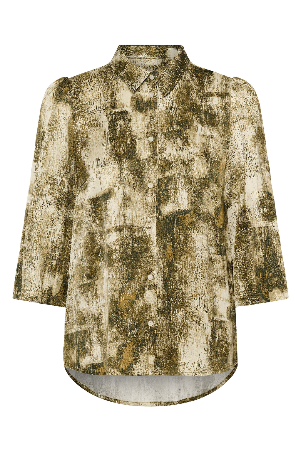 Soaked SLClero Fennel Seed Shadow Print Green Short Sleeve Shirt 30409030-305268, front packshot