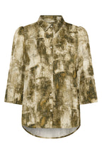 Soaked SLClero Fennel Seed Shadow Print Green Short Sleeve Shirt 30409030-305268, front packshot