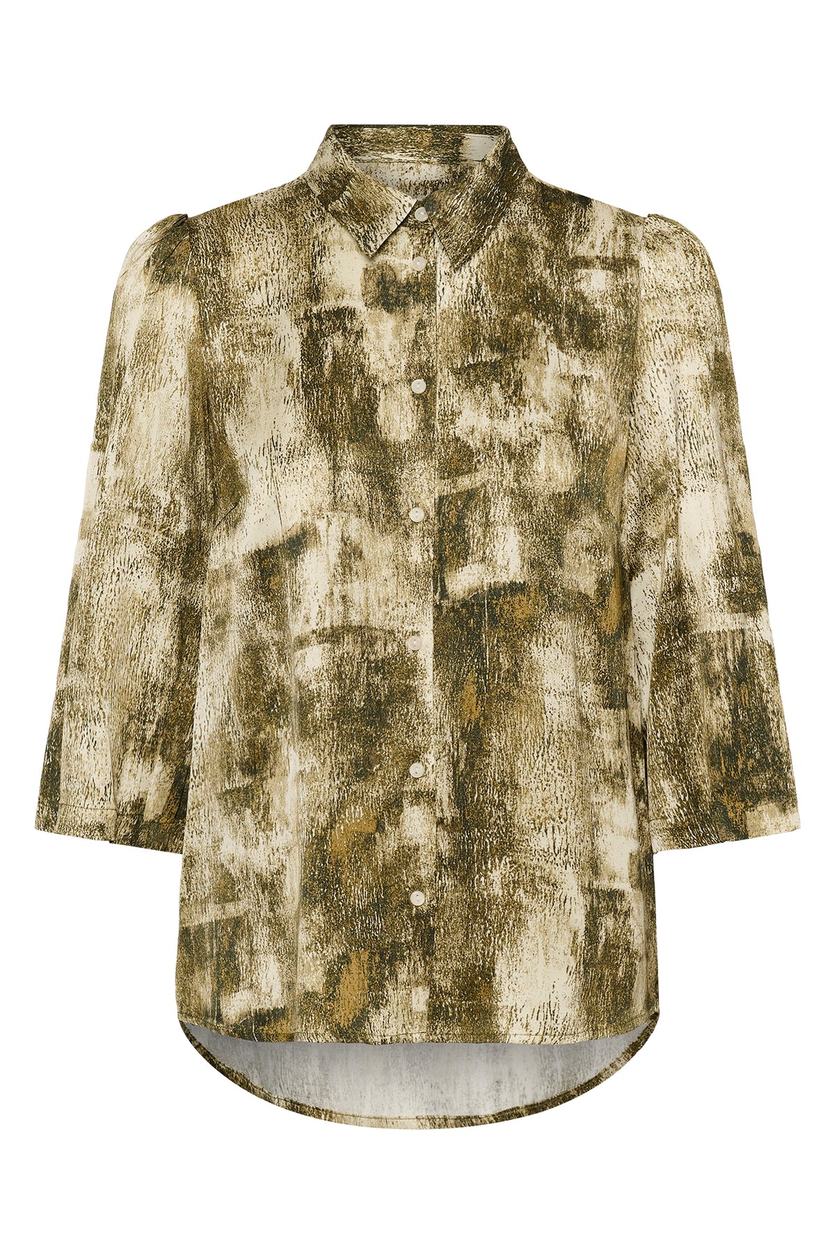 Soaked SLClero Fennel Seed Shadow Print Green Short Sleeve Shirt 30409030-305268, front packshot