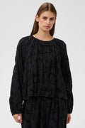Soaked SLFelina Black Gathered Blouse 30409557-194008, front view