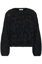 Soaked SLFelina Black Gathered Blouse 30409557-194008, front packshot