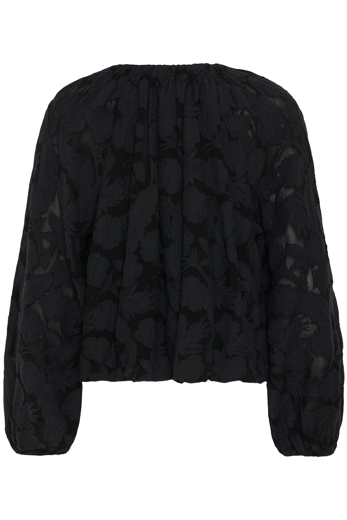 Soaked SLFelina Black Gathered Blouse 30409557-194008, back packshot
