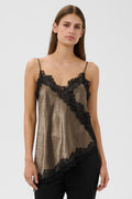 Soaked SLIrianne Morel Brown Lace Camisole Top 30409418-190808, front view