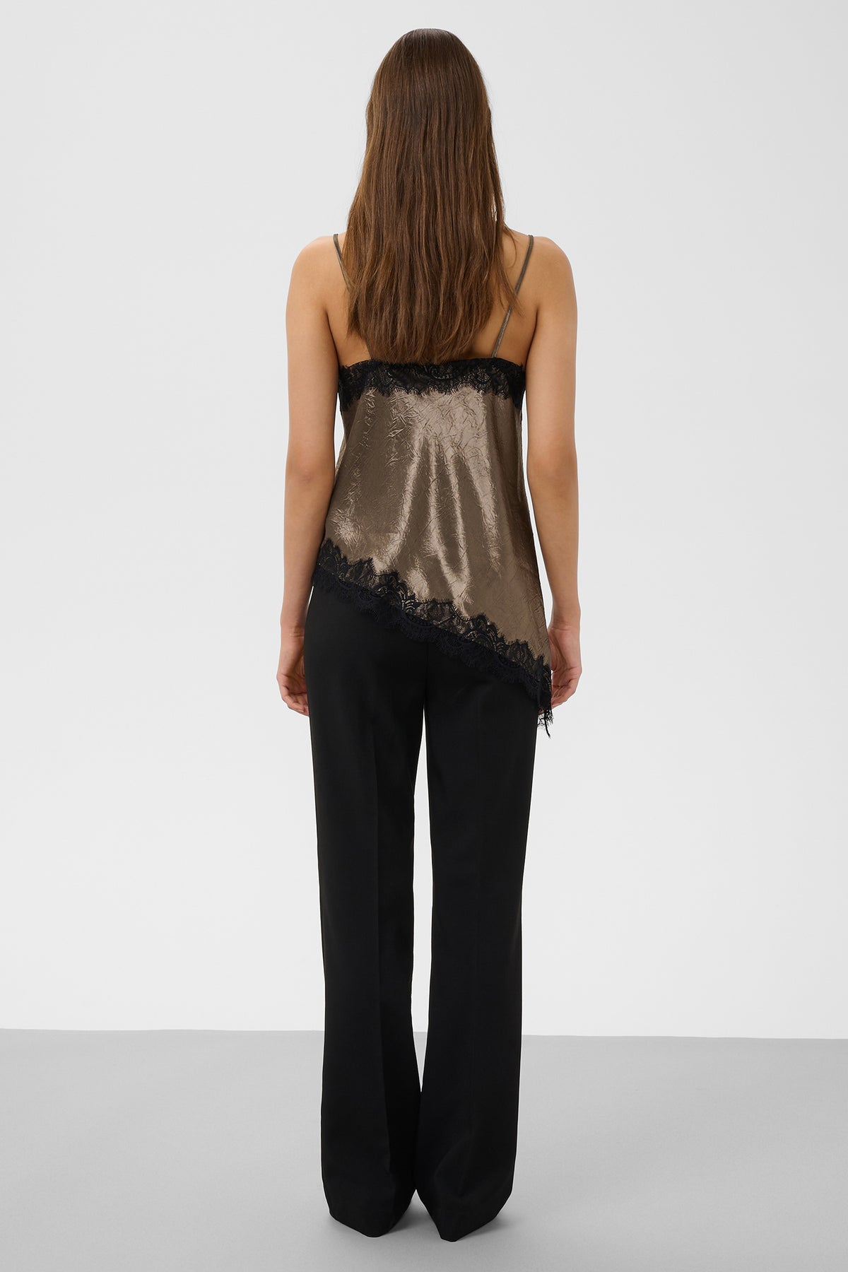 Soaked SLIrianne Morel Brown Lace Camisole Top 30409418-190808, back view