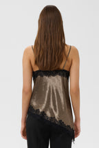 Soaked SLIrianne Morel Brown Lace Camisole Top 30409418-190808, back view close up