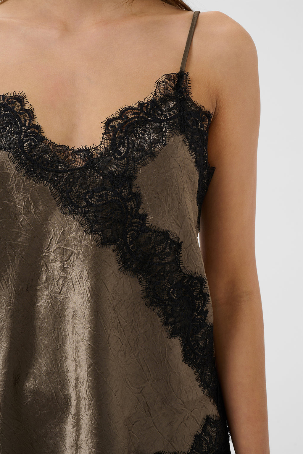 Soaked SLIrianne Morel Brown Lace Camisole Top 30409418-190808, detail view