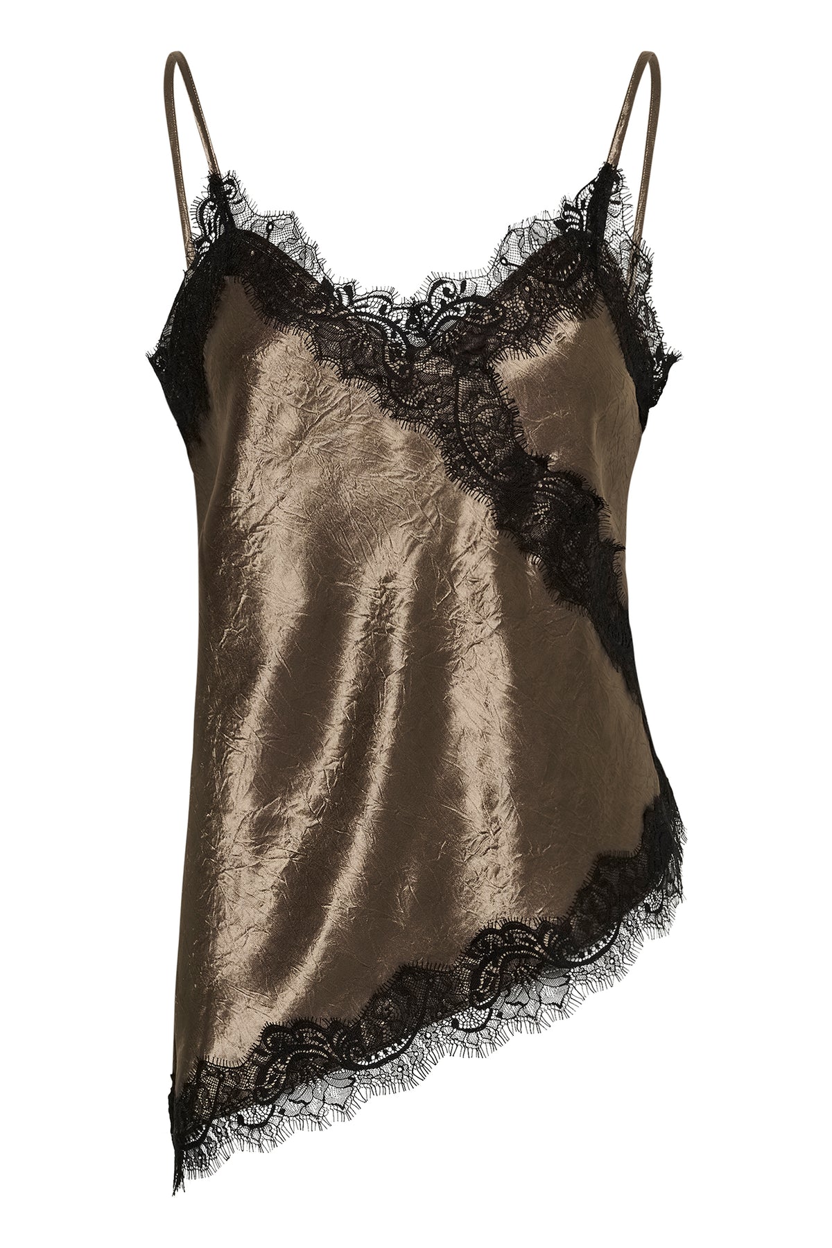 Soaked SLIrianne Morel Brown Lace Camisole Top 30409418-190808, front packshot