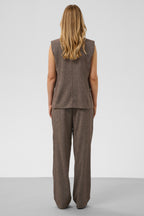 Soaked SLKango Ganache Herringbone Brown Trousers 30409492-305270, back view