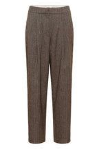 Soaked SLKango Ganache Herringbone Brown Trousers 30409492-305270, front packshot