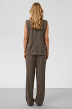 Soaked SLKango Ganache Herringbone Brown Waistcoat 30409490-305270, back view