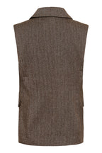 Soaked SLKango Ganache Herringbone Brown Waistcoat 30409490-305270, back packshot