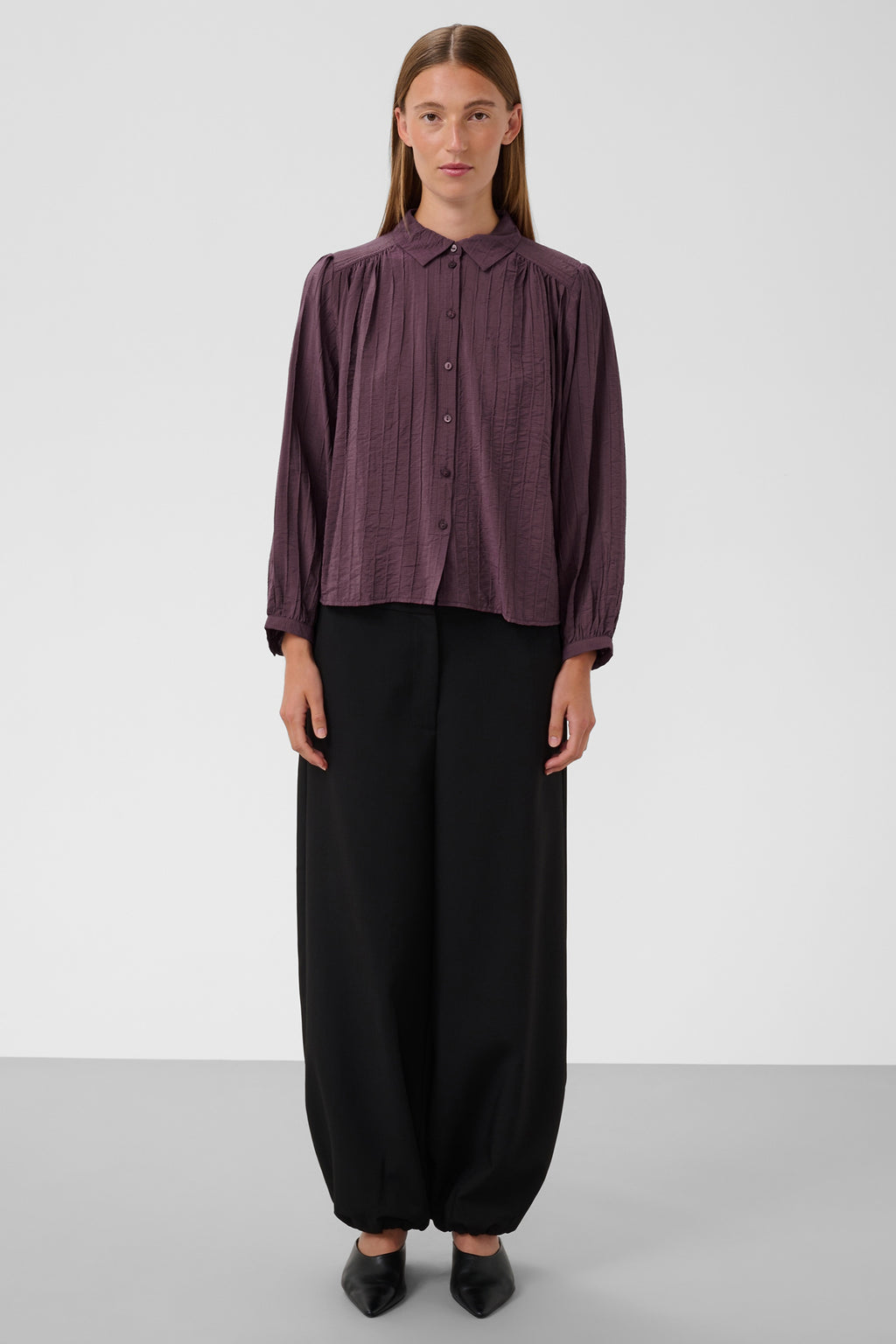 Soaked SLPinatubo Huckleberry Purple Shirt 30409506-191620, full length front view