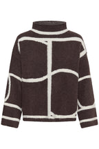 Soaked SLSorea Winetasting Melange Monogram Brown Funnel Neck Pullover Jumper 30408778-305527, front packshot