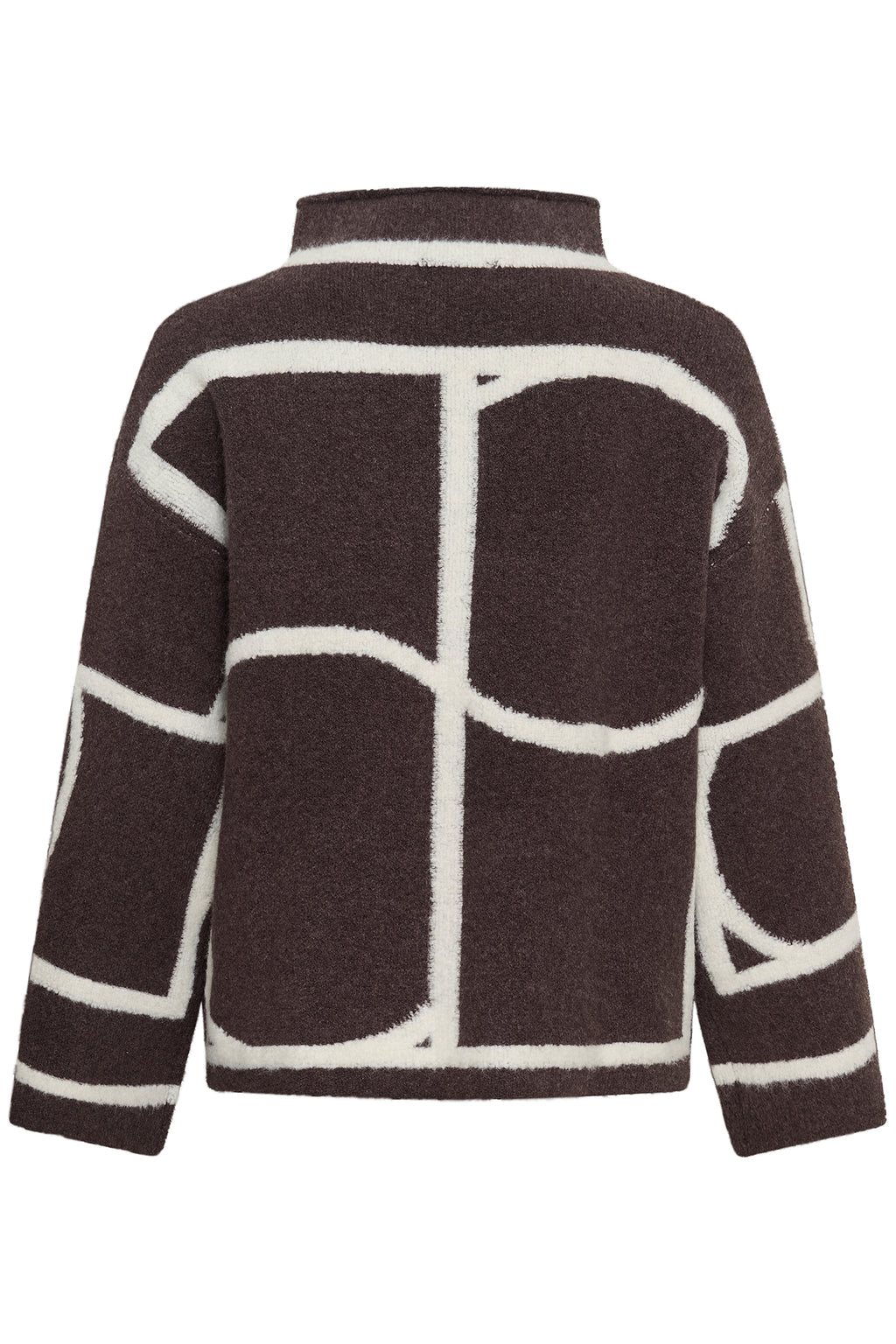 Soaked SLSorea Winetasting Melange Monogram Brown Funnel Neck Pullover Jumper 30408778-305527, back packshot