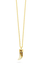Talis Chains Shark Tooth Gold Plated Pendant Necklace - Watermelon Skin