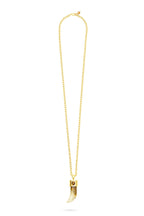 Talis Chains Shark Tooth Gold Plated Pendant Necklace - Watermelon Skin