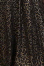 Traffic People Tallulah Black Leopard Print Wide Leg Trousers, print detail