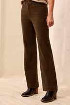 Tribal Dark Basil Green Wide Leg Trousers 3200O-8397, front view