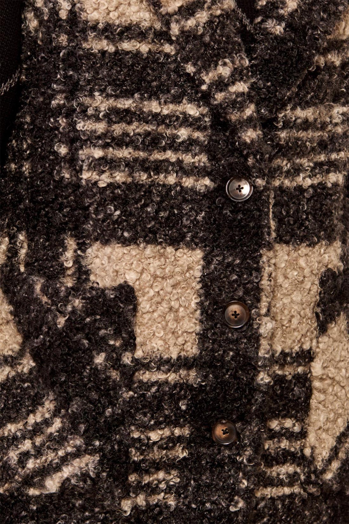Tribal Fossil Beige Black Long Gilet 3235O-8542, detail view