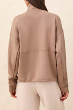 Tribal Fossil Beige Mock Neck Top 3188O-3390, back view