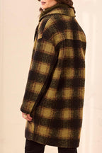 Tribal Saddle Brown Lined Cocoon Coat 6283O-5056, back detail view