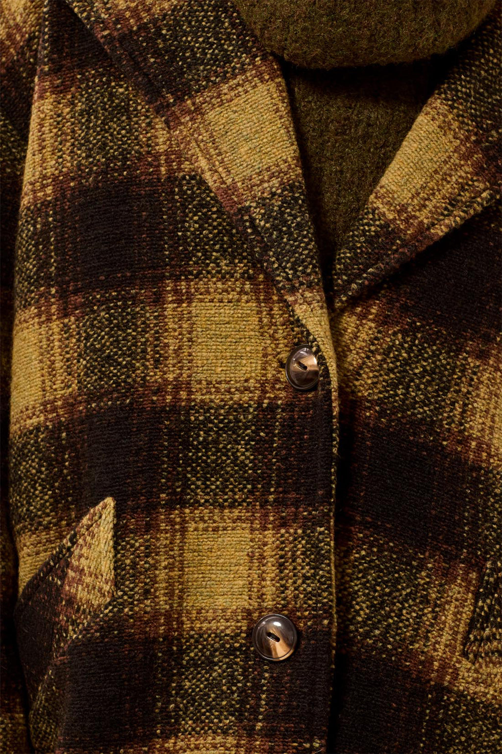 Tribal Saddle Brown Lined Cocoon Coat 6283O-5056, detail view