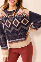 Tribal Sapphire Navy Crew Neck Jumper 3131O-8341, front view