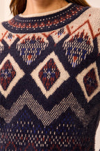 Tribal Sapphire Navy Crew Neck Jumper 3131O-8341, detail view