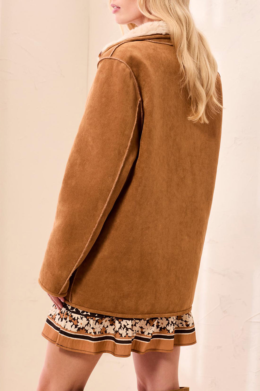 Tribal Walnut Brown Reversible Coat 3239O-8545, back view