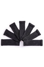 Turtle Doves Charcoal Grey Cashmere Fingerless Gloves, flat lay