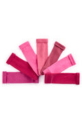 Turtle Doves Cherry Blossom Pink Cashmere Fingerless Gloves, flat lay
