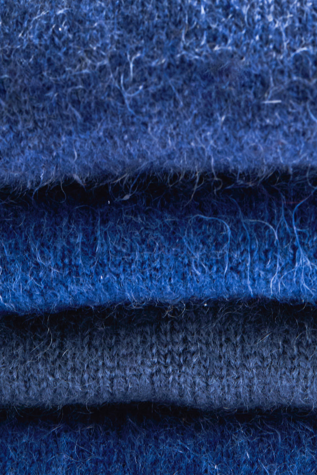 Turtle Doves Denim Blue Cashmere Fingerless Gloves, knit texture close-up