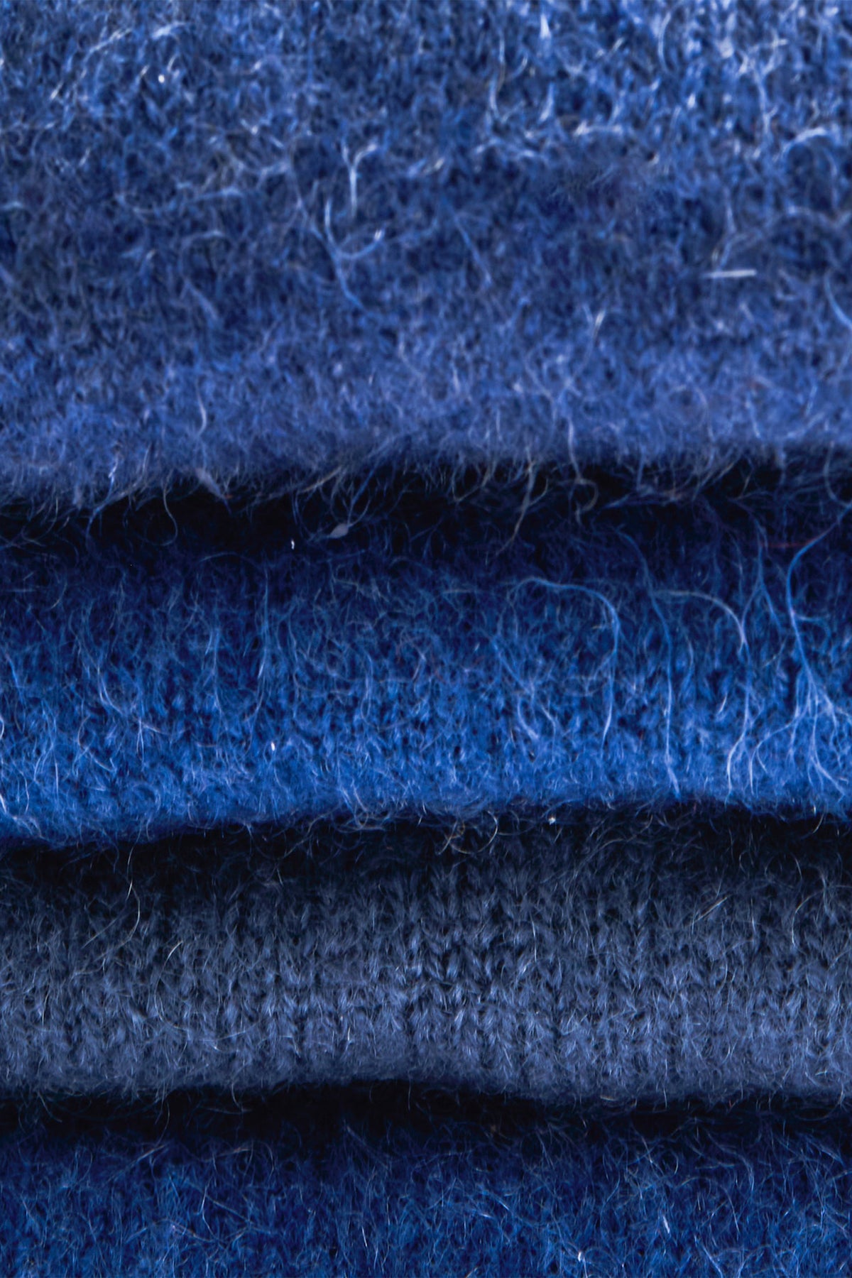 Turtle Doves Denim Blue Cashmere Fingerless Gloves, knit texture close-up