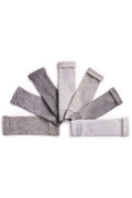 Turtle Doves Grey Cashmere Fingerless Gloves, flat lay