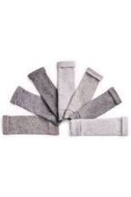 Turtle Doves Grey Cashmere Fingerless Gloves, flat lay