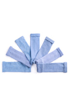 Turtle Doves Light Blue Cashmere Fingerless Gloves, flat lay