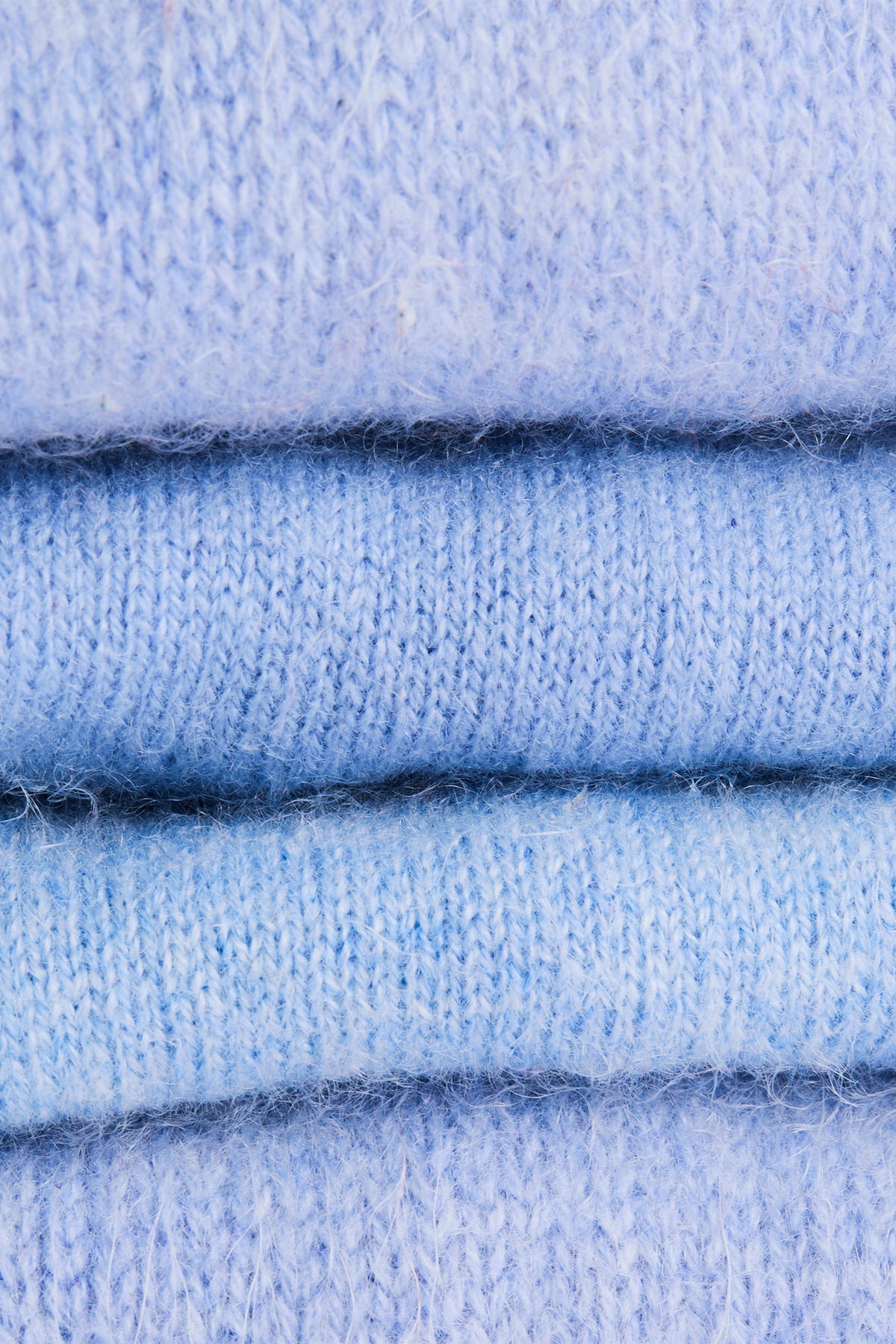 Turtle Doves Light Blue Cashmere Fingerless Gloves, knit texture close-up