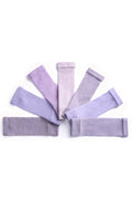 Turtle Doves Lilac Purple Cashmere Fingerless Gloves, flat lay