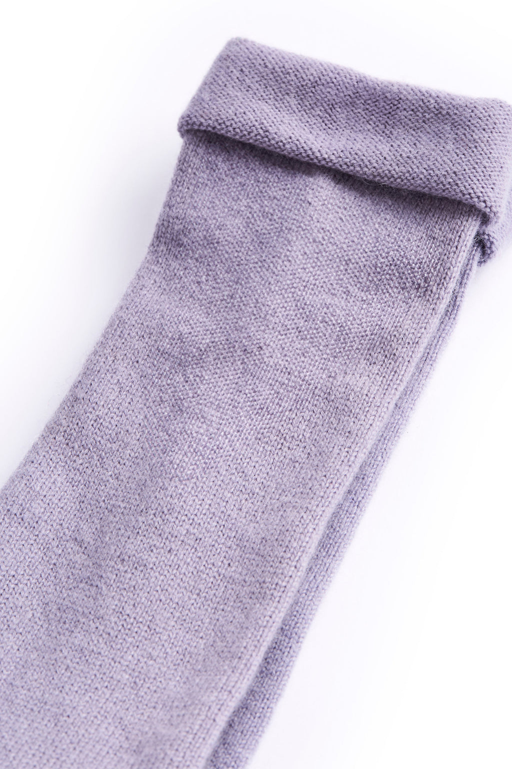 Turtle Doves Lilac Purple Cashmere Fingerless Gloves, turned cuff detail